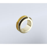 90cm Wall to Wall Frameless Shower Screen with Gold Channel and Brass Hinges , Round Handle