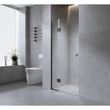 120cm Wall to Wall Frameless Shower Screen with Chrome Channel and Brass Hinges