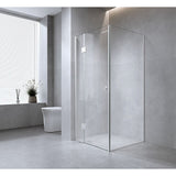 Shower Heads & Screens: 110x110cm Corner Frameless Shower Screen  Gunmetal Wall Channel with SS Hinges for Modern Bathroom Style