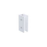 Shower Heads & Screens: 90x80cm Corner Frameless Shower Screen with White Brackets and Brass Hinges - Wall & Floor U Brackets
