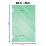 100x90cm Corner Frameless Shower Screen with Gold Brackets and Brass Hinges, Round Handle