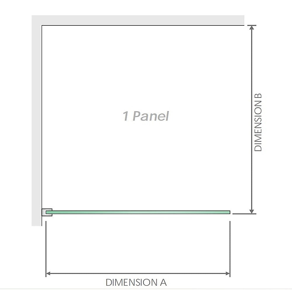 100x100cm Corner Frameless Shower Screen with Gunmetal Brackets and Brass Hinges - U-Brackets and Floor U-Bracket