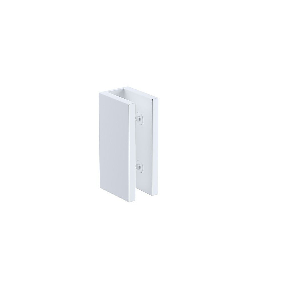 Shower Heads & Screens: 110x100cm Corner Frameless Shower Screen with White Brackets and Brass Hinges - Wall U-Brackets