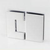 Shower Heads & Screens: 110x100cm Corner Frameless Shower Screen with White Brackets and Brass Hinges - Wall U-Brackets