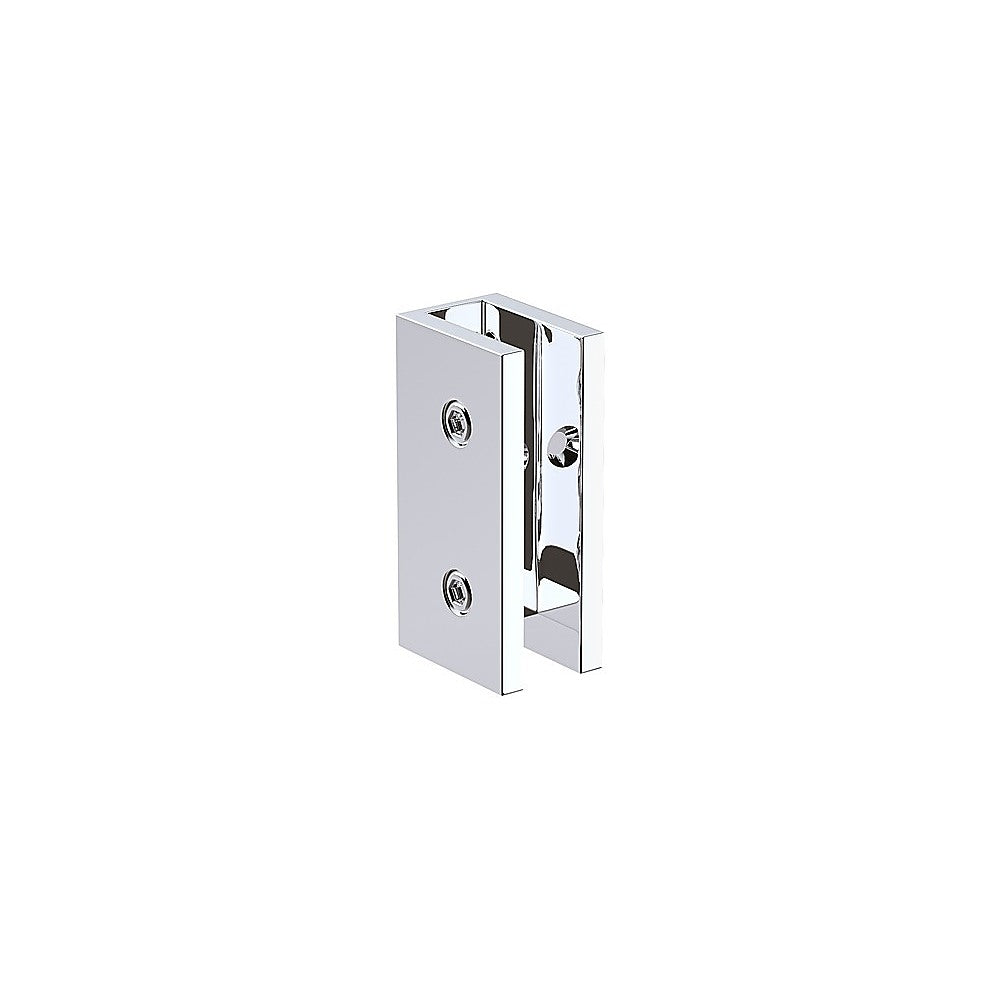 Shower Heads & Screens: 110x110cm Corner Frameless Shower Screen with Chrome Brackets and Brass Hinges - Wall & Floor U Brackets