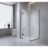 Shower Heads & Screens: 120x120cm Corner Frameless Shower Screen  Nickel Wall Channel with Brass Hinges for Elegant Bathrooms