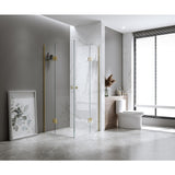 100x100cm Double Door Corner Shower with Chrome Channels and SS Hinges