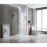 Shower Heads & Screens: 100x100cm Double Door Corner Shower with Nickel Channels and SS Hinges