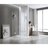 90x110cm Double Door Corner Shower with Nickel Channels and SS Hinges, Round Handle