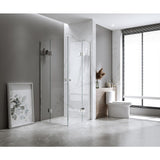 Shower Heads & Screens: 100x100cm Double Door Corner Shower with Nickel Channels and Brass Hinges