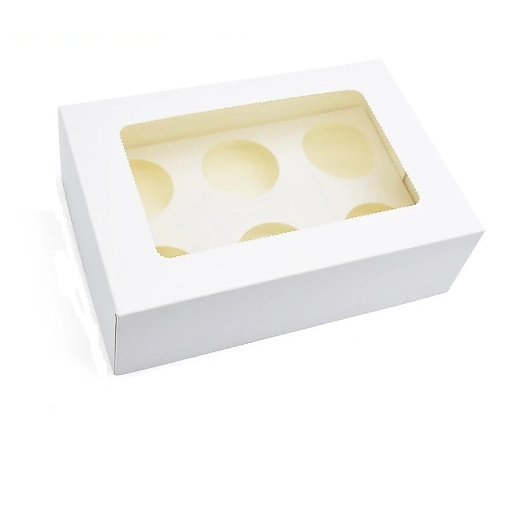 Kitchen Utensils: Cupcake Box 6 Holes Window Cake Party Favour 100 Boxes