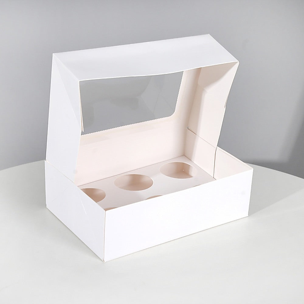 Kitchen Utensils: Cupcake Box 6 Holes Window Cake Party Favour 100 Boxes