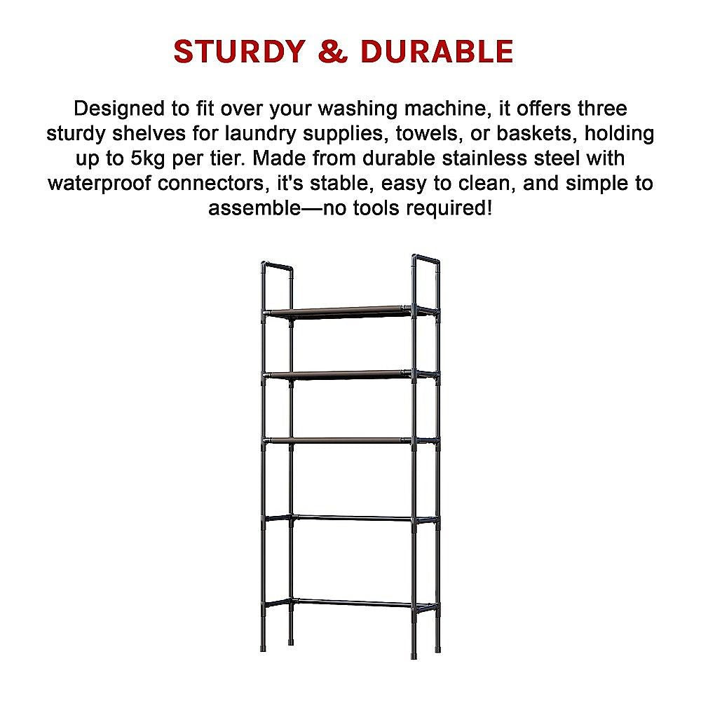 Storage Shelf 3 Tier Rack Portable Laundry Stand Unit Organiser