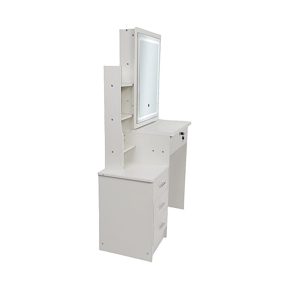 Dressing Vanity & Dressing Tables: Dressing Table LED Makeup Mirror Stool Set Vanity Desk With Drawer Lighted