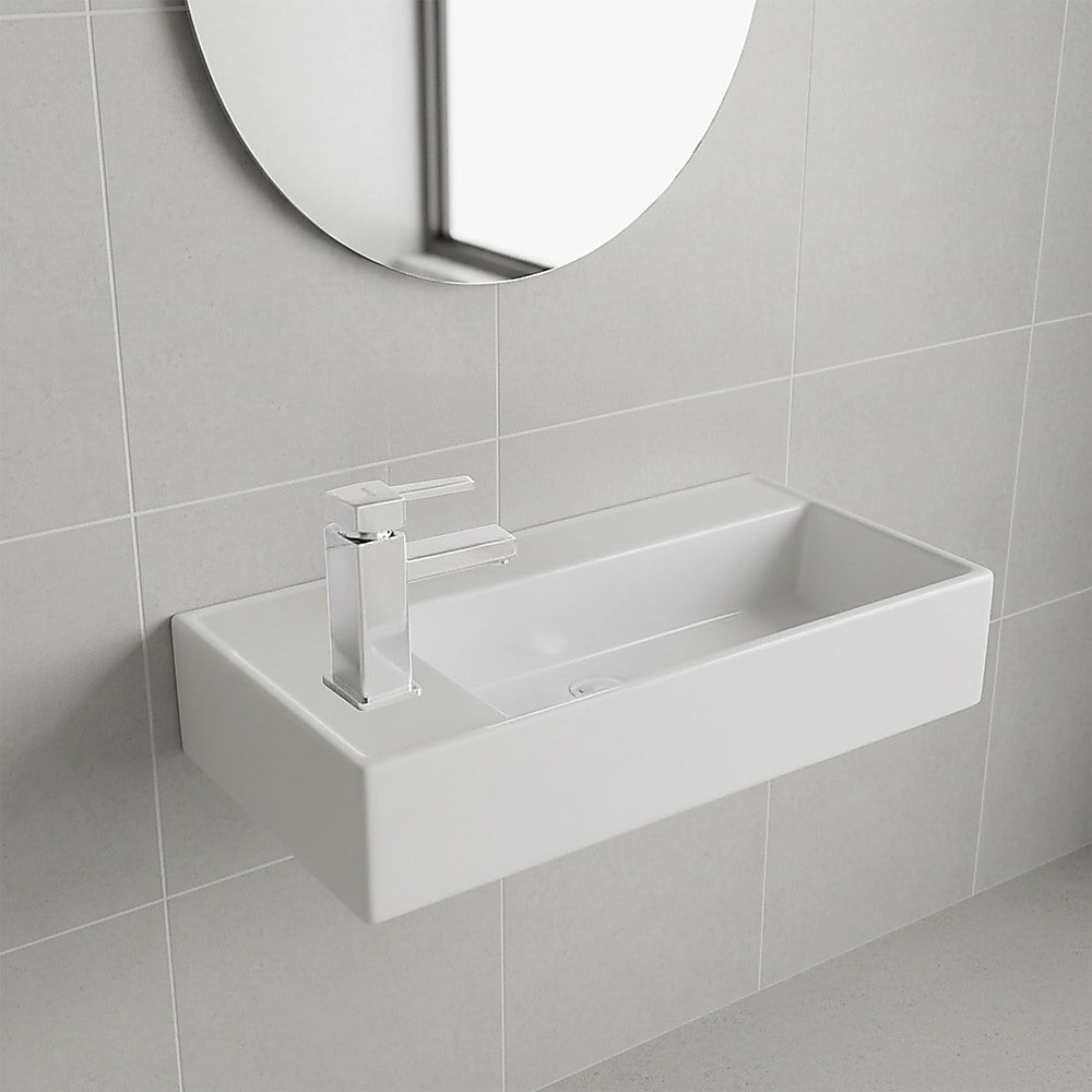 Sinks: Small Compact Bathroom Cloakroom Hand Wash Basin Sink Ceramic Wall Hung