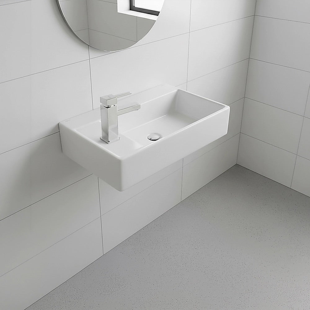 Sinks: Small Compact Bathroom Cloakroom Hand Wash Basin Sink Ceramic Wall Hung