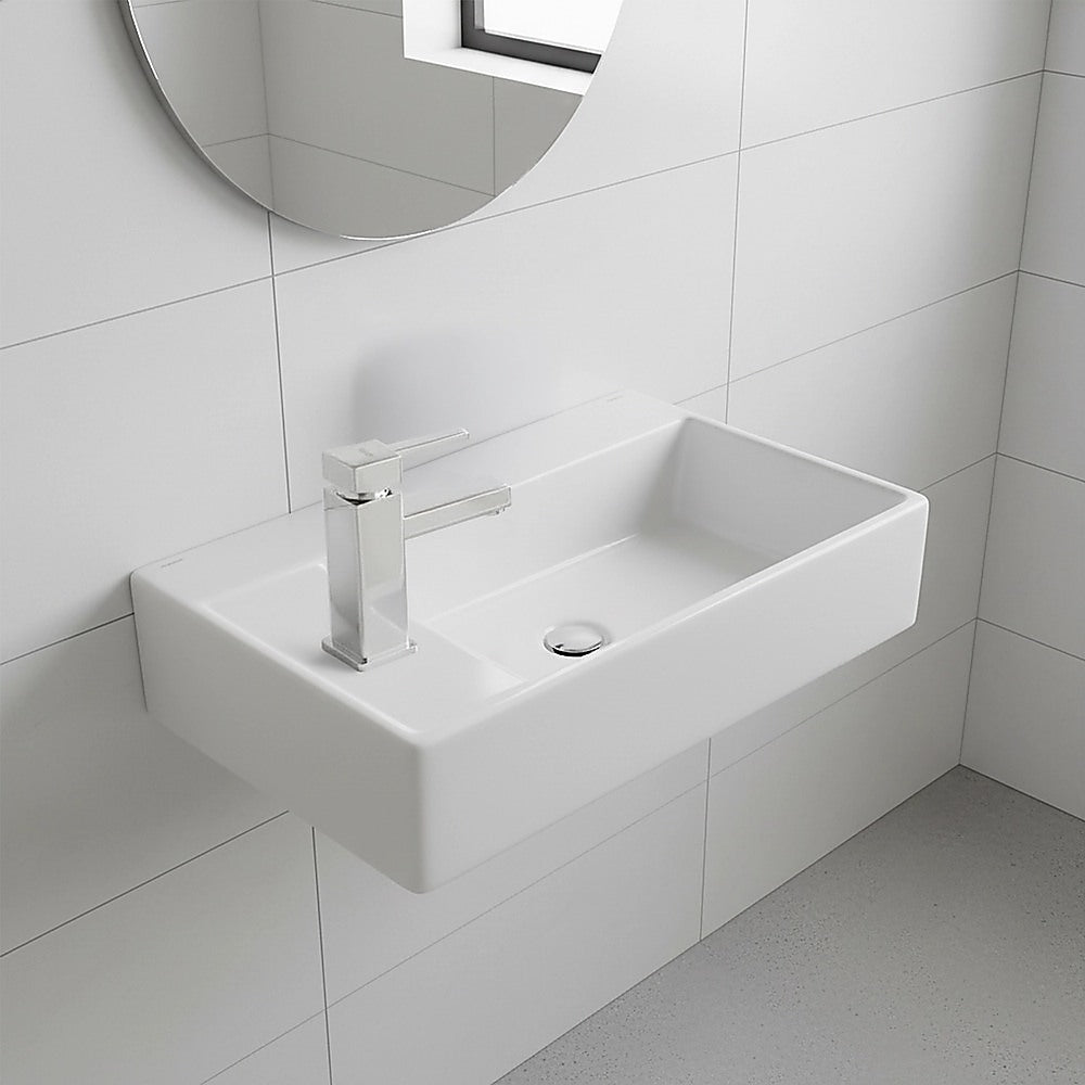 Sinks: Small Compact Bathroom Cloakroom Hand Wash Basin Sink Ceramic Wall Hung