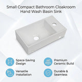 Sinks: Small Compact Bathroom Cloakroom Hand Wash Basin Sink Ceramic Wall Hung