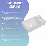 Sinks: Small Compact Bathroom Cloakroom Hand Wash Basin Sink Ceramic Wall Hung