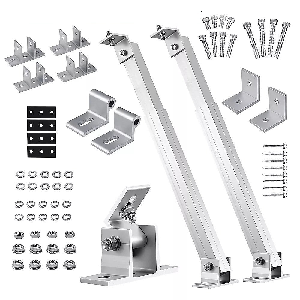 Building Materials: Adjustable Solar Panel Tilt Mount Brackets Kit  Roof, Ground & Boat Mounting System for Secure Installation