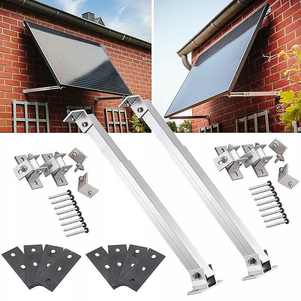 Building Materials: Adjustable Solar Panel Tilt Mount Brackets Kit  Roof, Ground & Boat Mounting System for Secure Installation