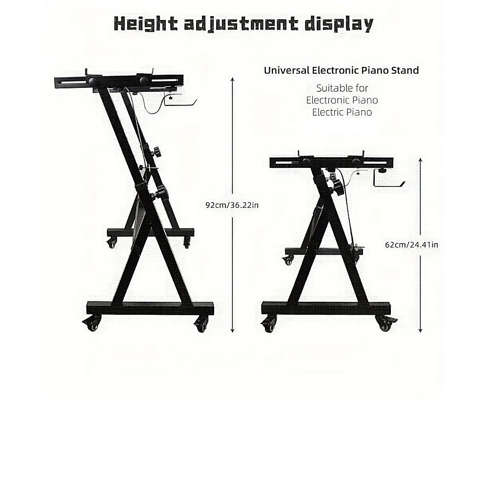 Musical Keyboards: Z-Style Keyboard Stand  Heavy Duty Adjustable Piano Stand for Digital Keyboards & Portable Use