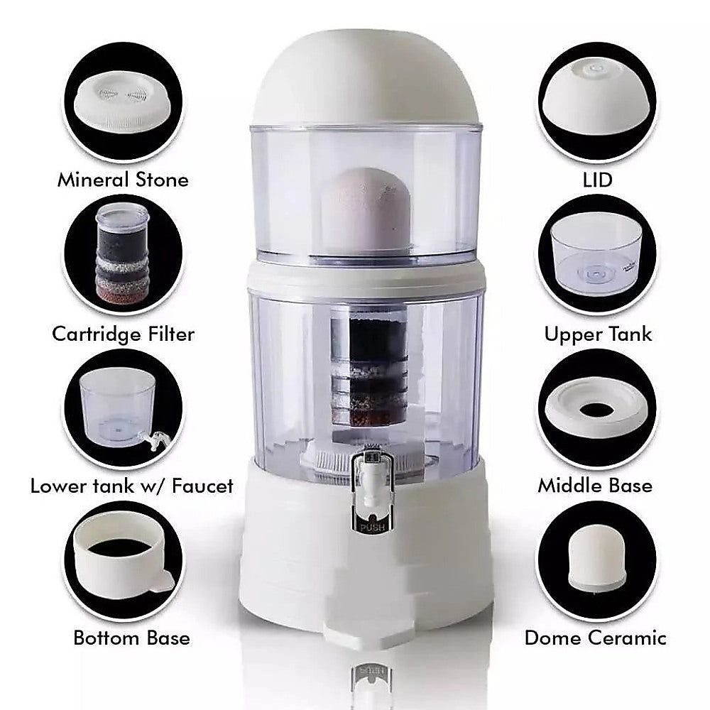 Water Filtration Accessories: 16L Benchtop Water Filter Dispenser  Ceramic Filtration System