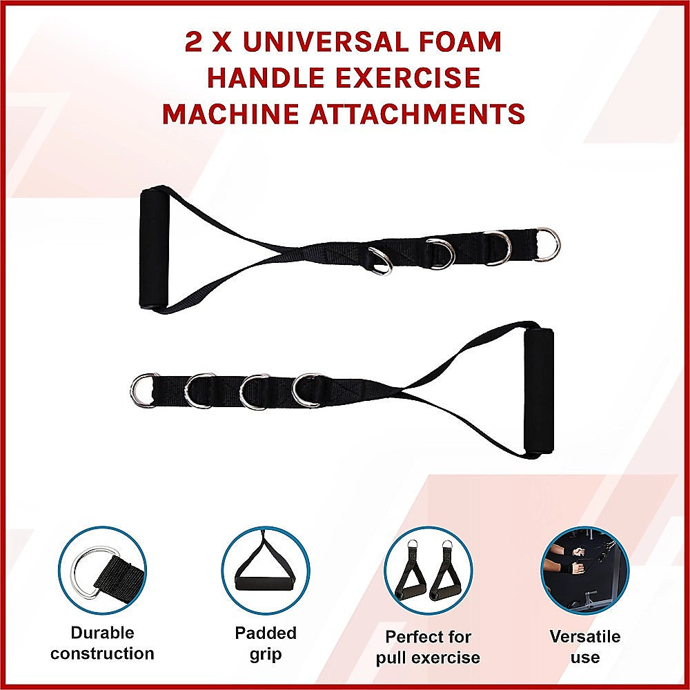 Gym Equipment & Accessories: 2 x Universal Foam Handle Exercise Machine Attachments