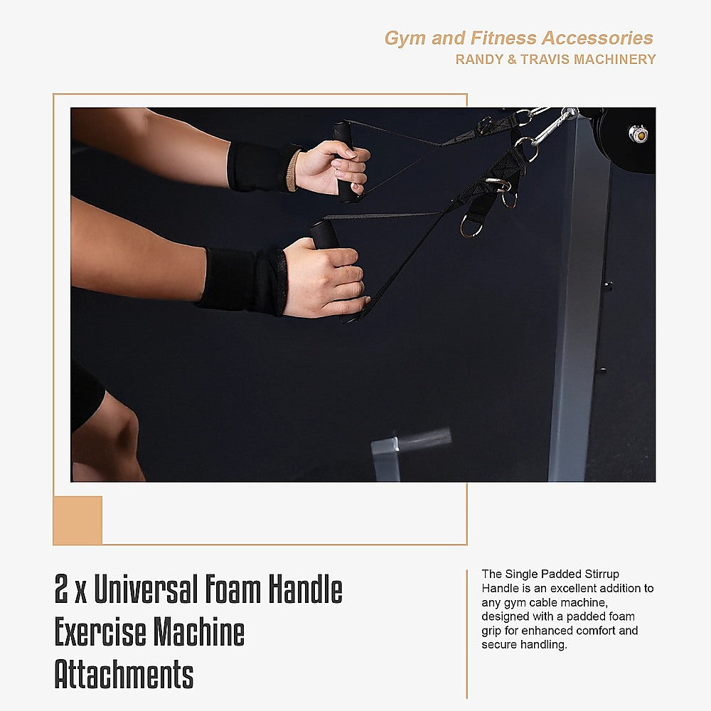 Gym Equipment & Accessories: 2 x Universal Foam Handle Exercise Machine Attachments