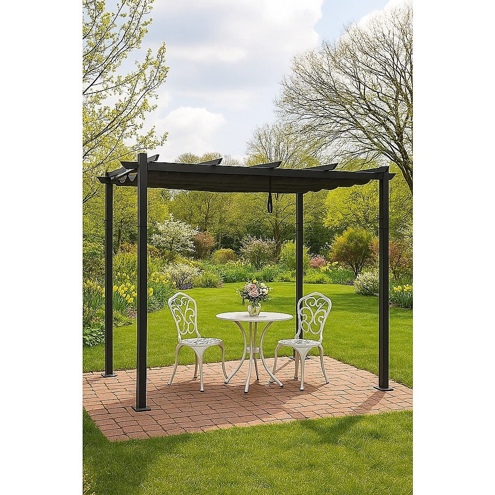 Canopies & Gazebos: 3x4M Aluminium Pergola Marquee with Retractable Roof  Garden Canopy