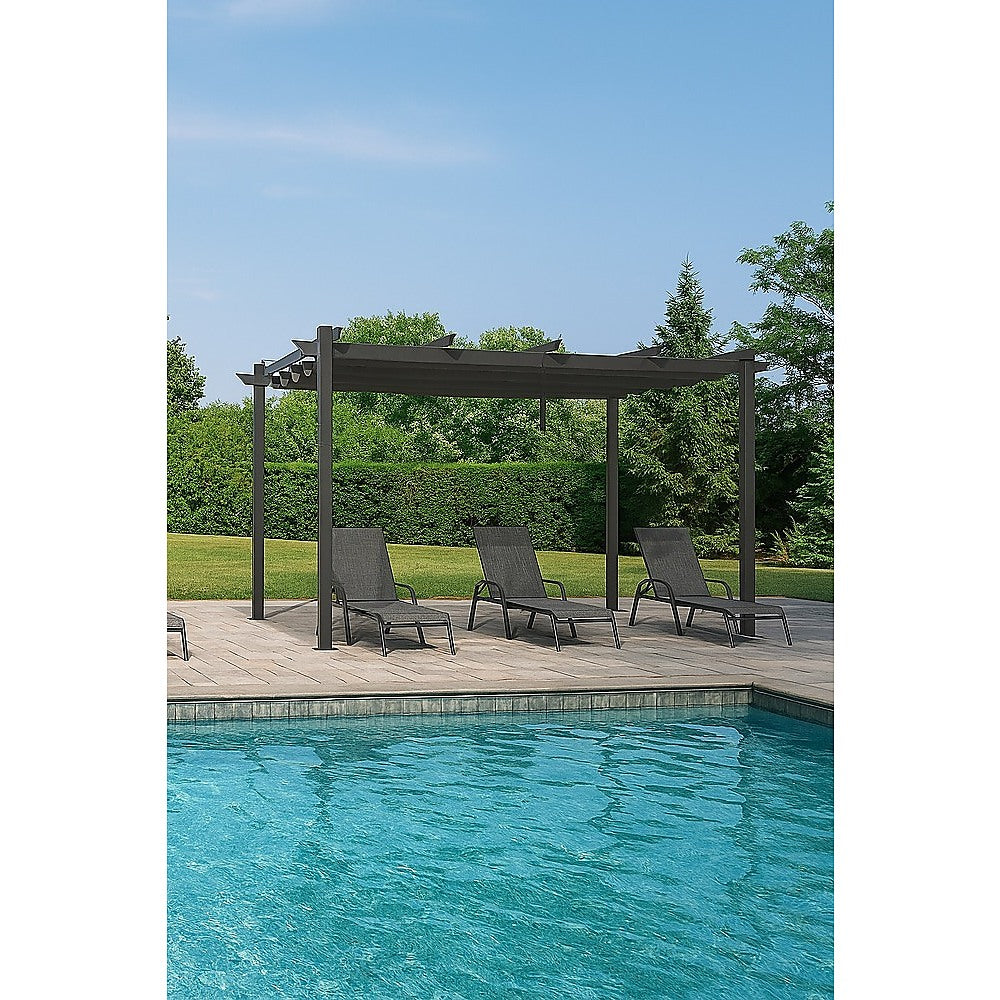 Canopies & Gazebos: 3x4M Aluminium Pergola Marquee with Retractable Roof  Garden Canopy