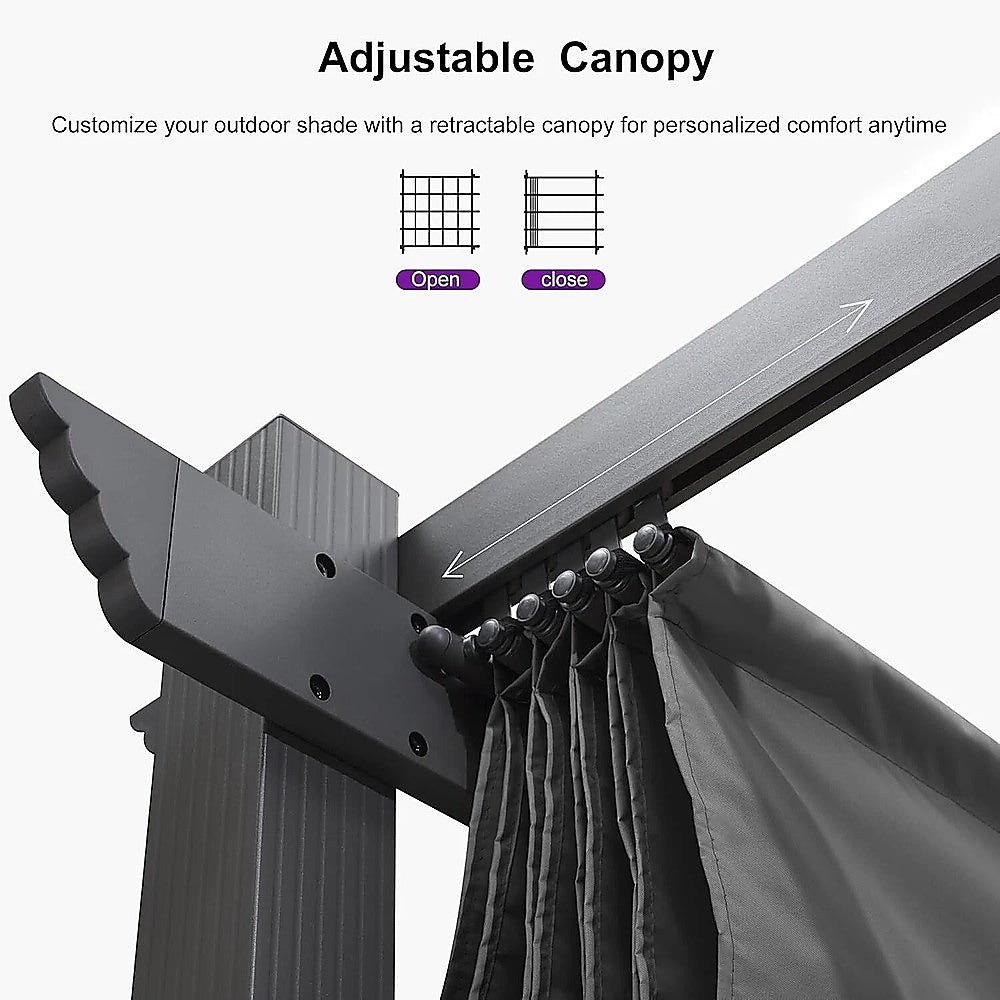 Canopies & Gazebos: 3x4M Aluminium Pergola Marquee with Retractable Roof  Garden Canopy
