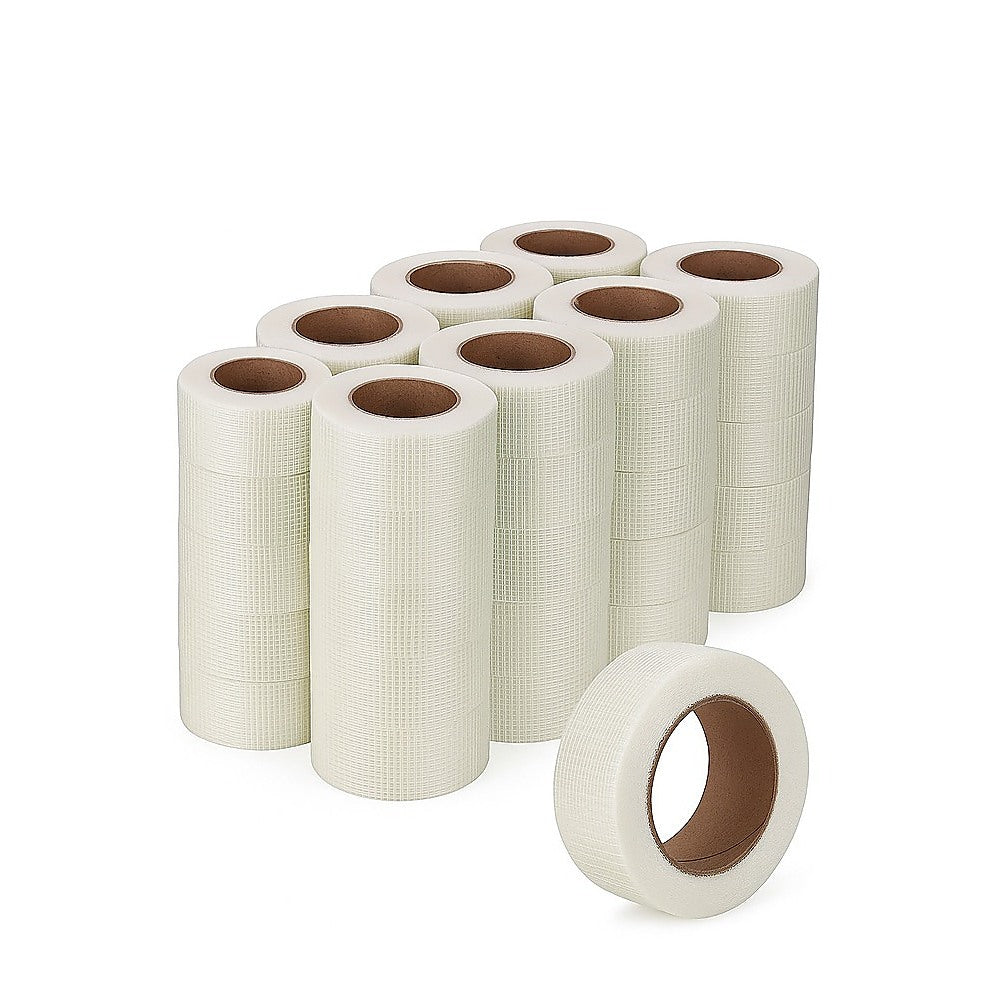 Building Materials: 24-Pack Fibreglass Plasterboard Joint Tapes  50mm x 90m Self-Adhesive Drywall Mesh Rolls