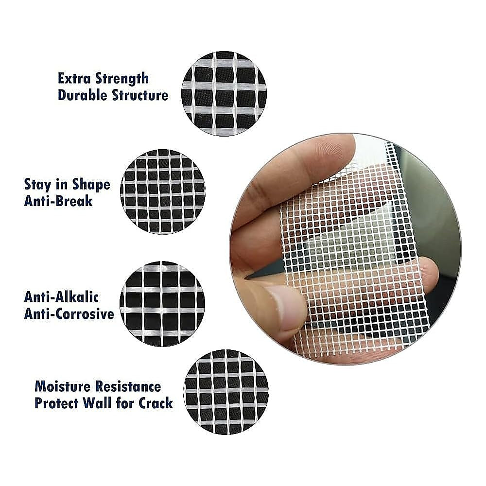 Building Materials: 24-Pack Fibreglass Plasterboard Joint Tapes  50mm x 90m Self-Adhesive Drywall Mesh Rolls