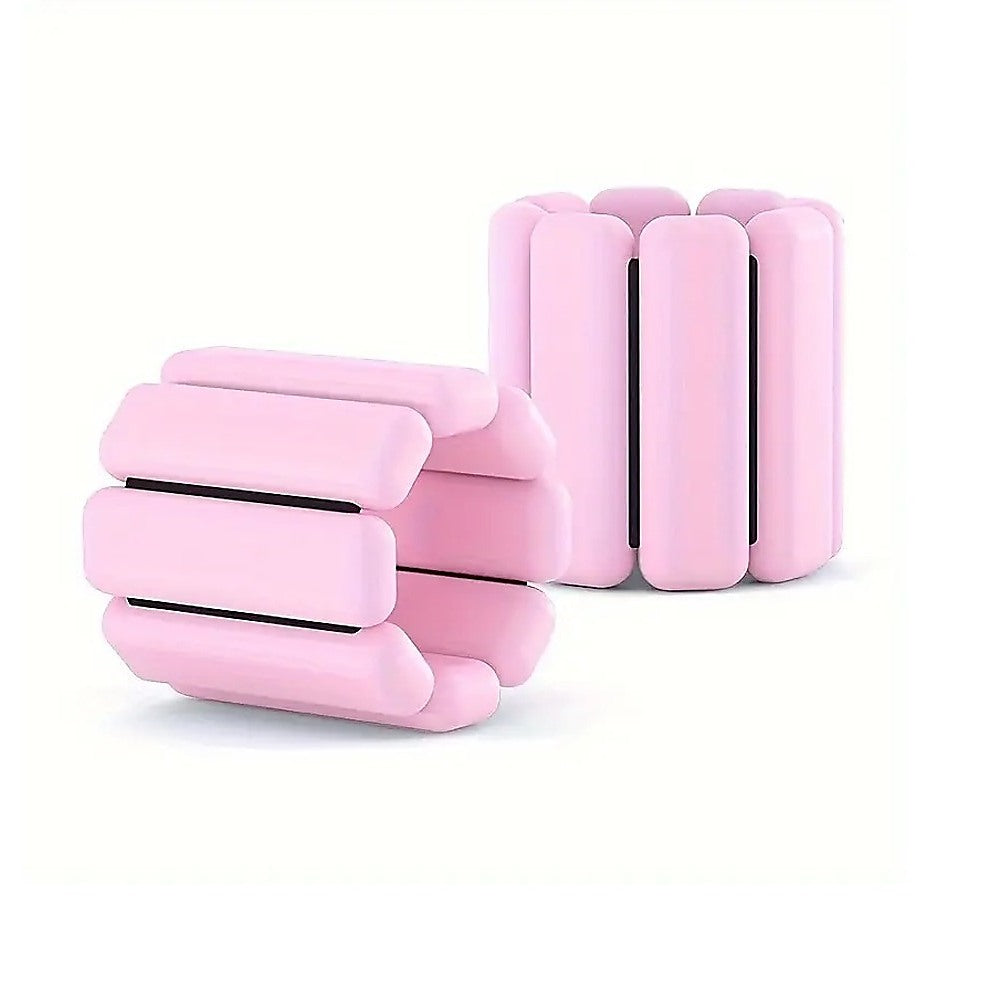 Free Weights: 2-Piece Ankle & Wrist Weights  1kg Pair Adjustable Workout Bangles (Pink)