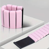 2-Piece Ankle & Wrist Weights – 1kg Pair Adjustable Workout Bangles (Pink)