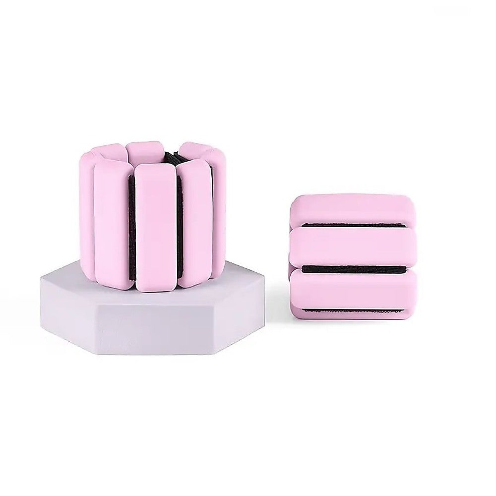Free Weights: 2-Piece Ankle & Wrist Weights  2kg Pair Adjustable Workout Bangles (Pink)