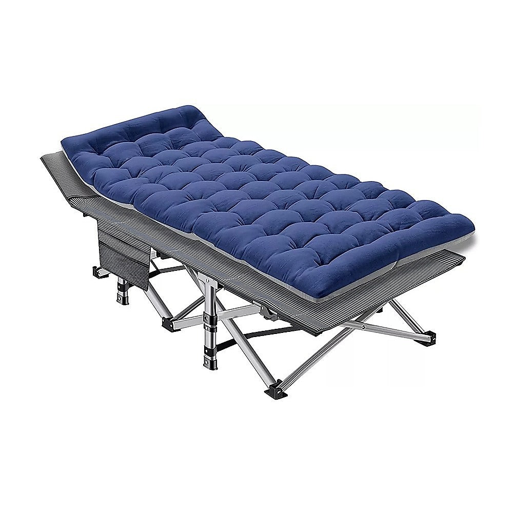 Camp Furniture: Camping Bed Elevated Cot with Mattress Foldable Outdoor Adult Sleeping