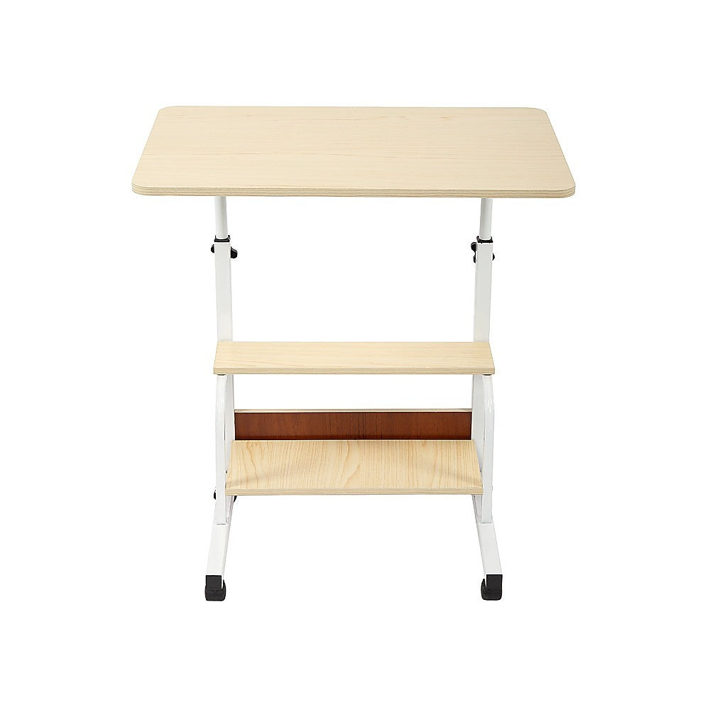 Desks: Height Adjustable Rolling Overbed Table 60cm Mobile Computer Desk