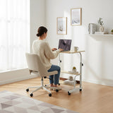 Desks: Height Adjustable Rolling Overbed Table 60cm Mobile Computer Desk