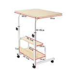 Desks: Height Adjustable Rolling Overbed Table 60cm Mobile Computer Desk