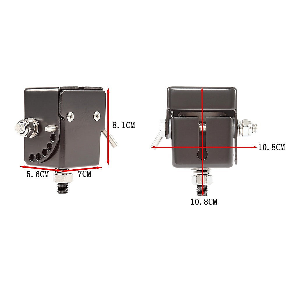 Cross Bar: Adjustable Folding UHF Antennas Mount Bracket  Black Bullbar Clamp