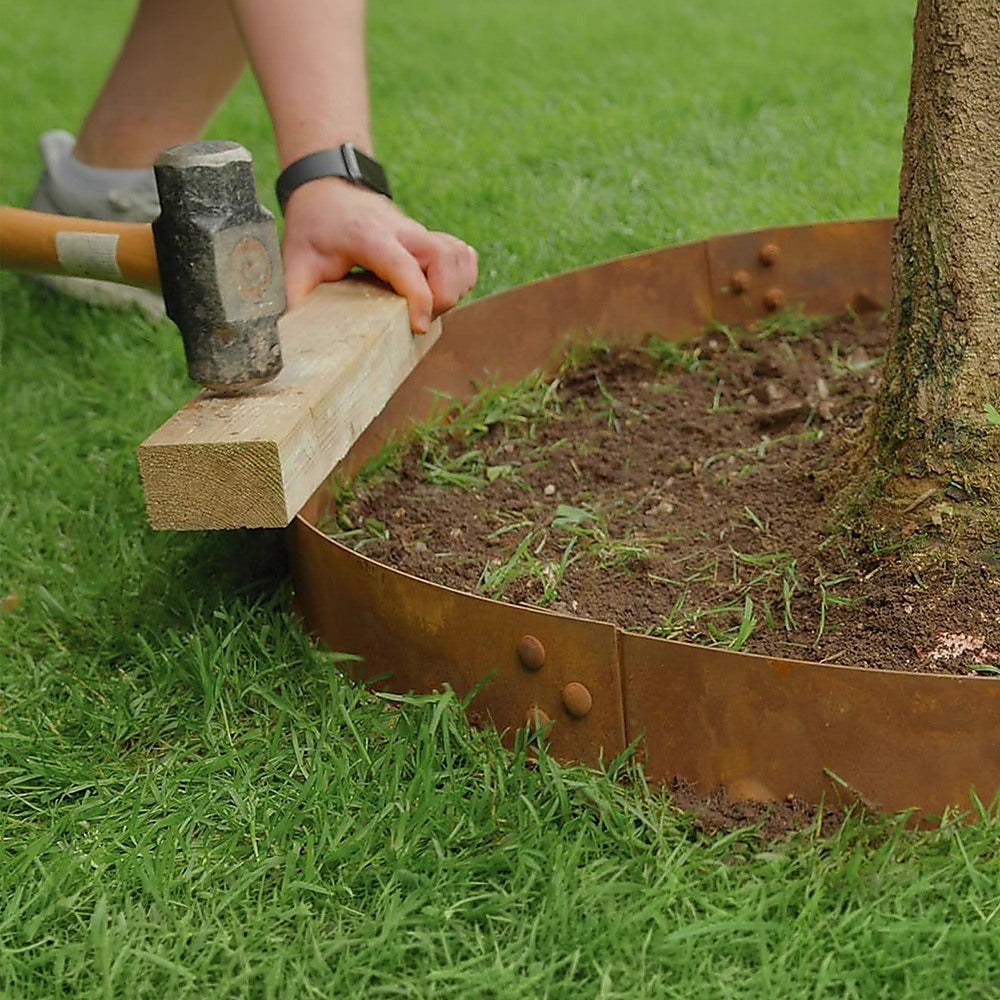 Gardening Accessories: 60cm Steel Garden Tree Ring with Spikes  Heavy-Duty Root Barrier & Edging
