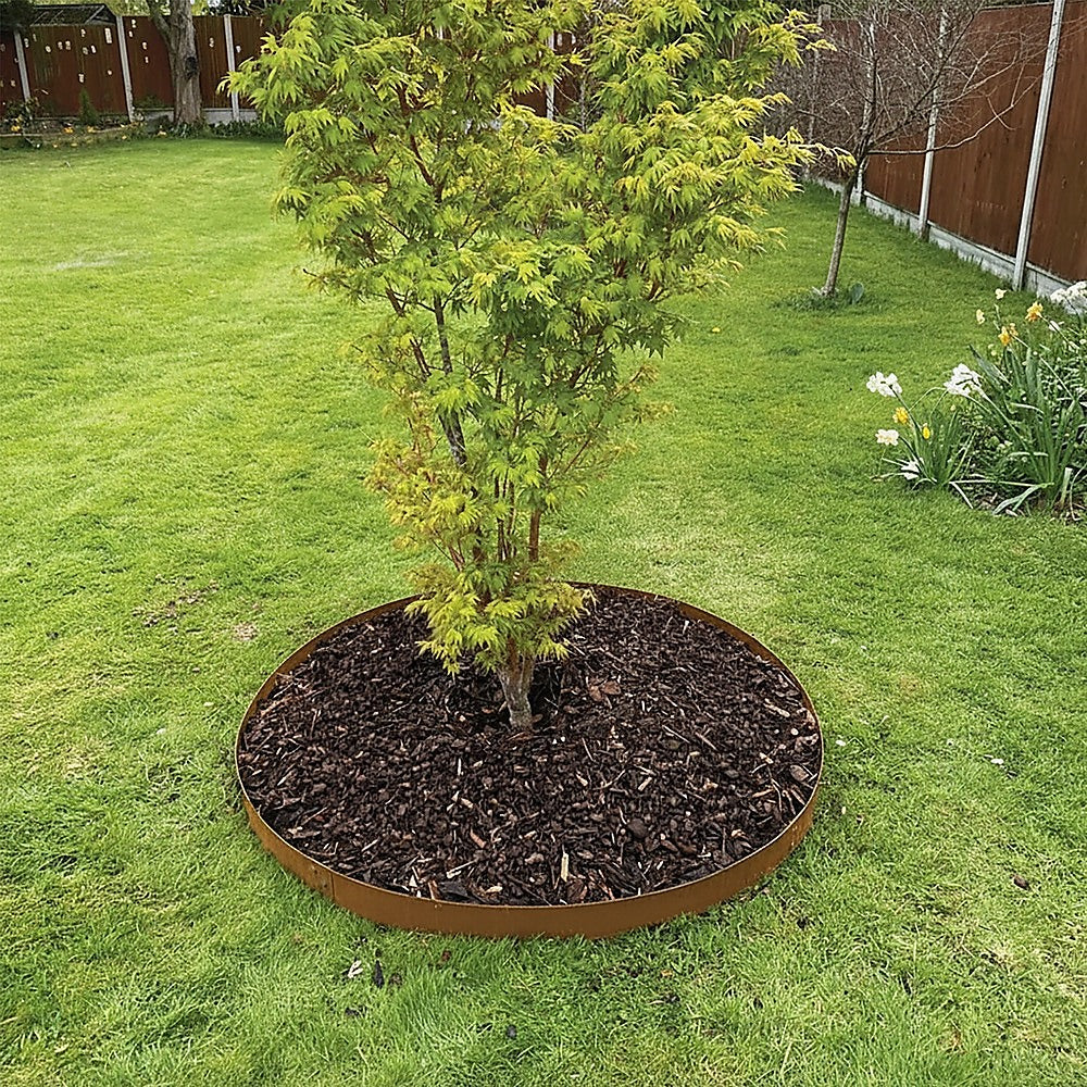 Gardening Accessories: 60cm Steel Garden Tree Ring with Spikes  Heavy-Duty Root Barrier & Edging