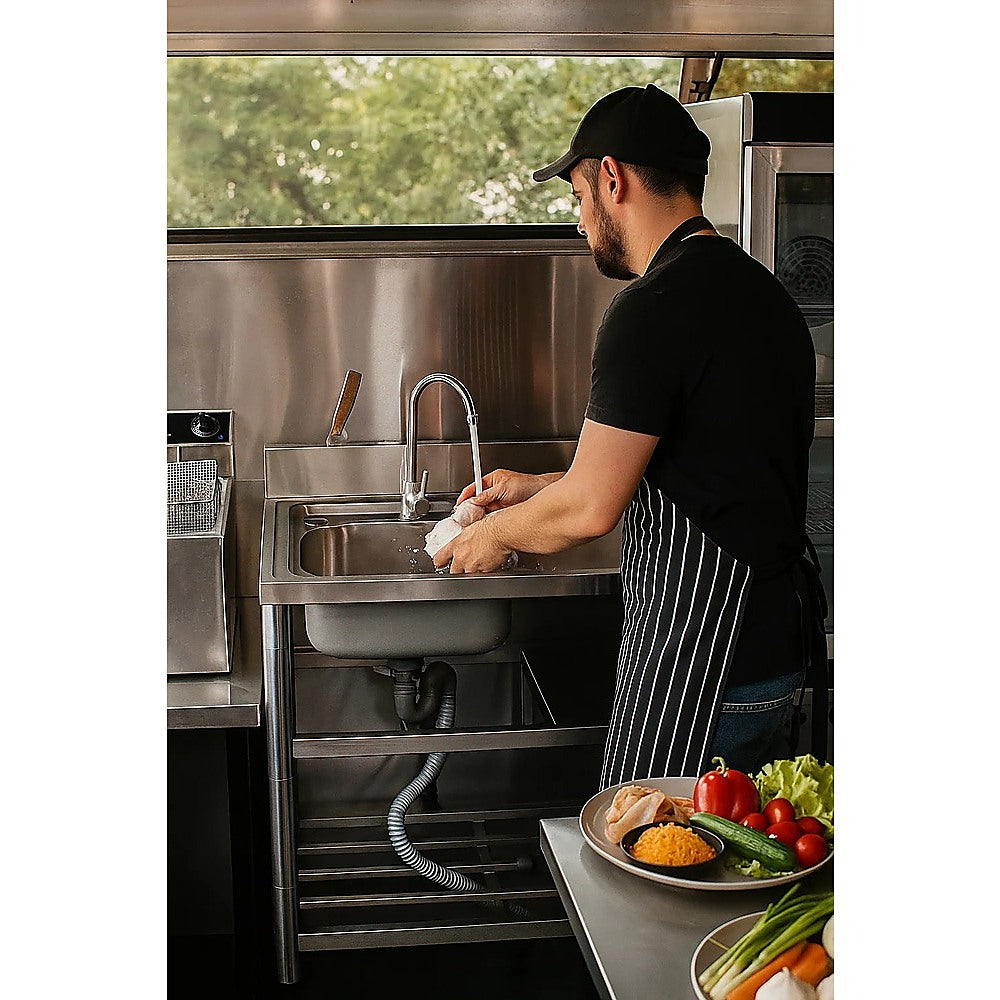 Kitchen Sinks: Freestanding Stainless Steel Kitchen Sink 120x50x79cm  Commercial Utility Wash Basin