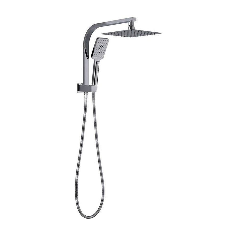 Shower Heads & Screens: Wall Mounted Chrome Dual Shower Mixer  Rainfall & Handheld Massage Head