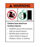 3 Door White Gloss Wardrobe – Black Handles, Hanging Rail & Shelves