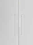 Clothing & Wardrobe Storage: 4 Door White Wardrobe Cabinet  Hanging Rail, Shelves & White Handles