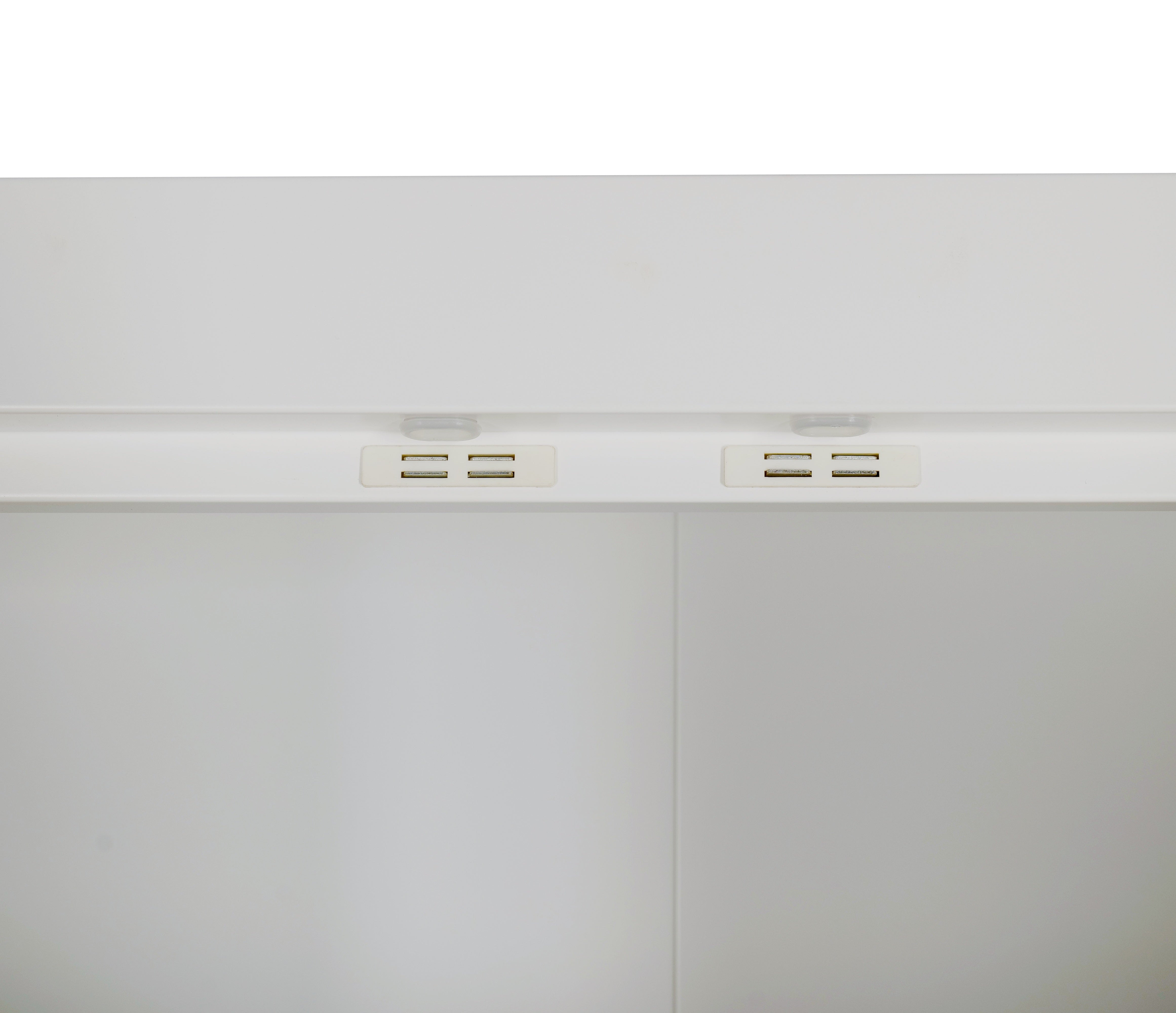 Clothing & Wardrobe Storage: 4 Door White Wardrobe Cabinet  Hanging Rail, Shelves & Gold Handles