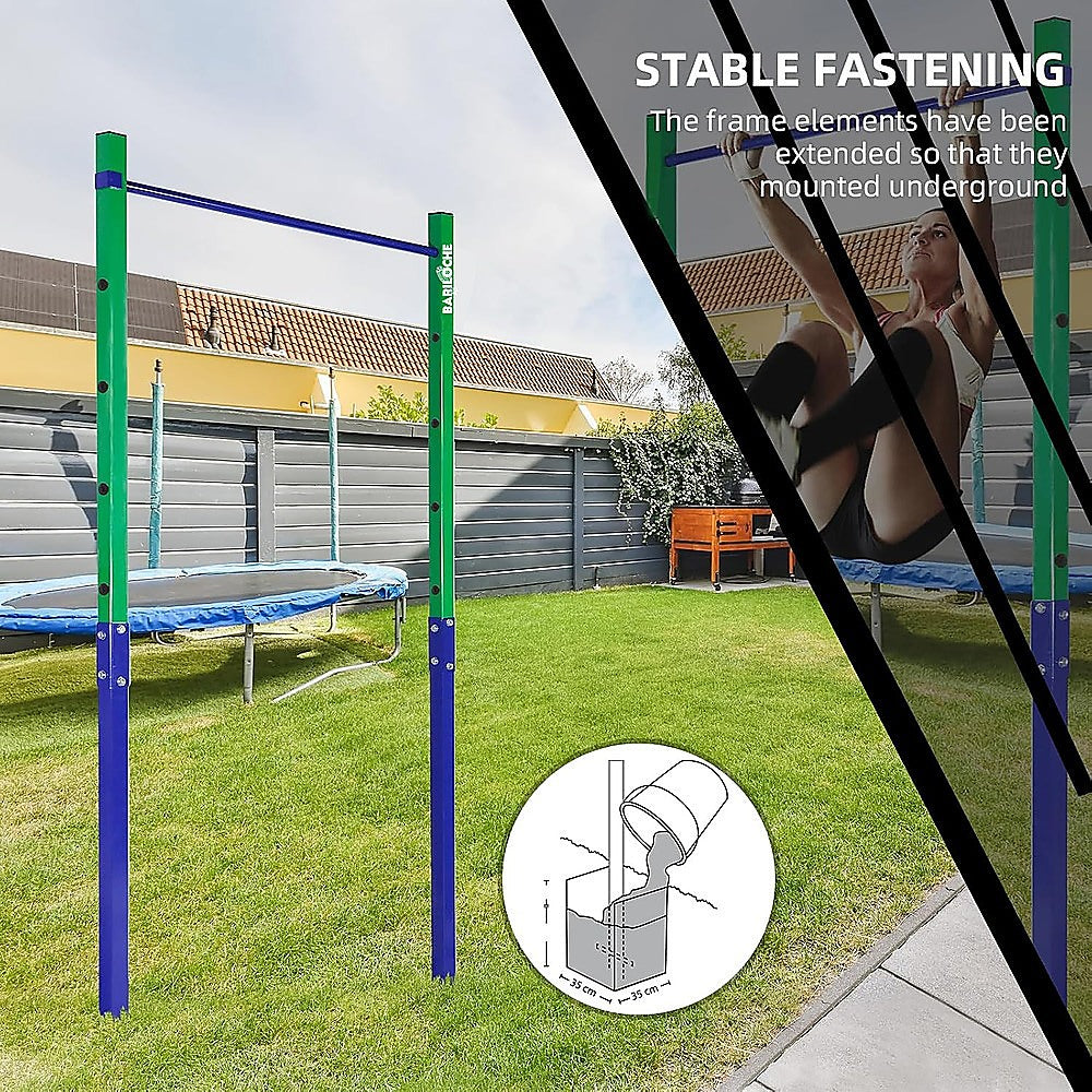 Gym Equipment & Accessories: Single Outdoor Pull-Up Bar  Height Adjustable Gymnastics & Fitness Bar